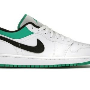 Jordan 1 Low mens size 10 White/Lucky Green/ Black